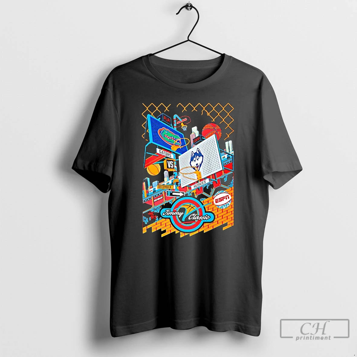 Classic Florida Vs Uconn Jimmy V Classic Espn College Basketball 2025 T-Shirts, Hoodie, Sweatshirt | PrintMintTees.com