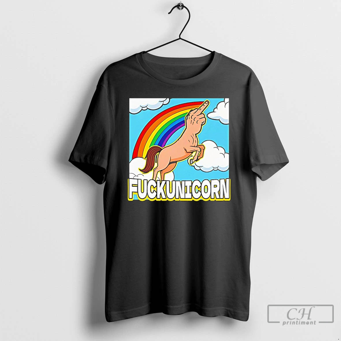 Classic Fuckunicorn Unicorn Middle Finger T-Shirts, Hoodie, Sweatshirt | PrintMintTees.com