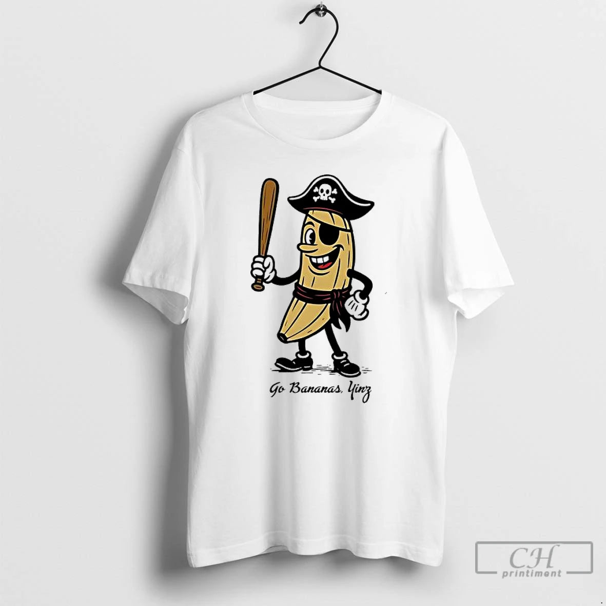 Classic Go Bananas Yinz Cute Funny Baseball T-Shirts, Hoodie, Sweatshirt | PrintMintTees.com
