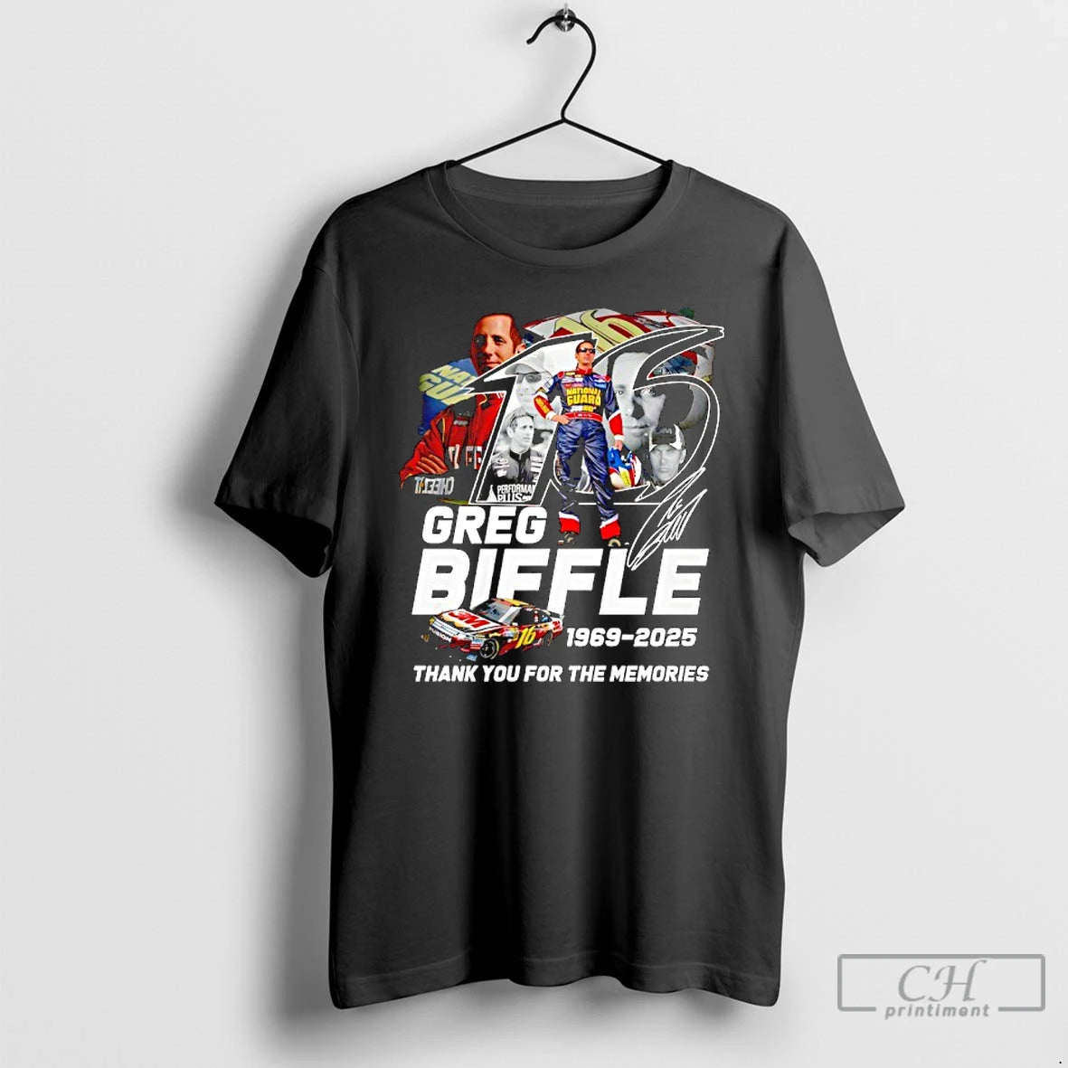 Classic Greg Biffle 16 1969 2025 Thank You For The Memories Signature T Shirts Sweater Hoodie, Sweatshirt | PrintMintTees.com