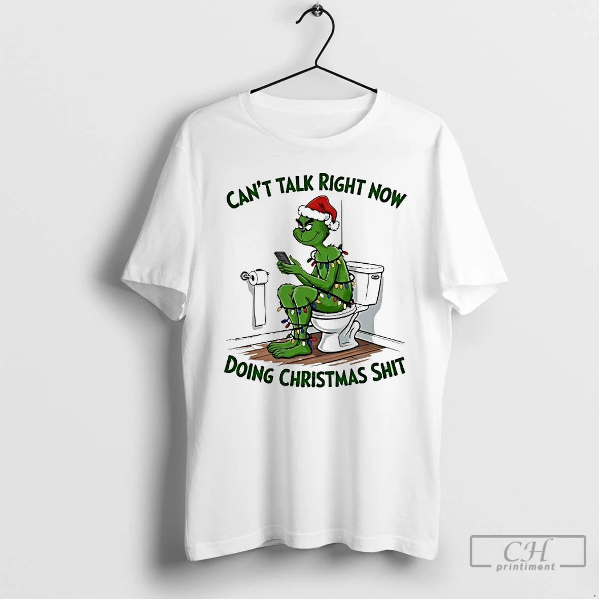 Classic Grinch Cant Talk Right Now Doing Christmas Shit T-Shirts, Hoodie, Sweatshirt | PrintMintTees.com