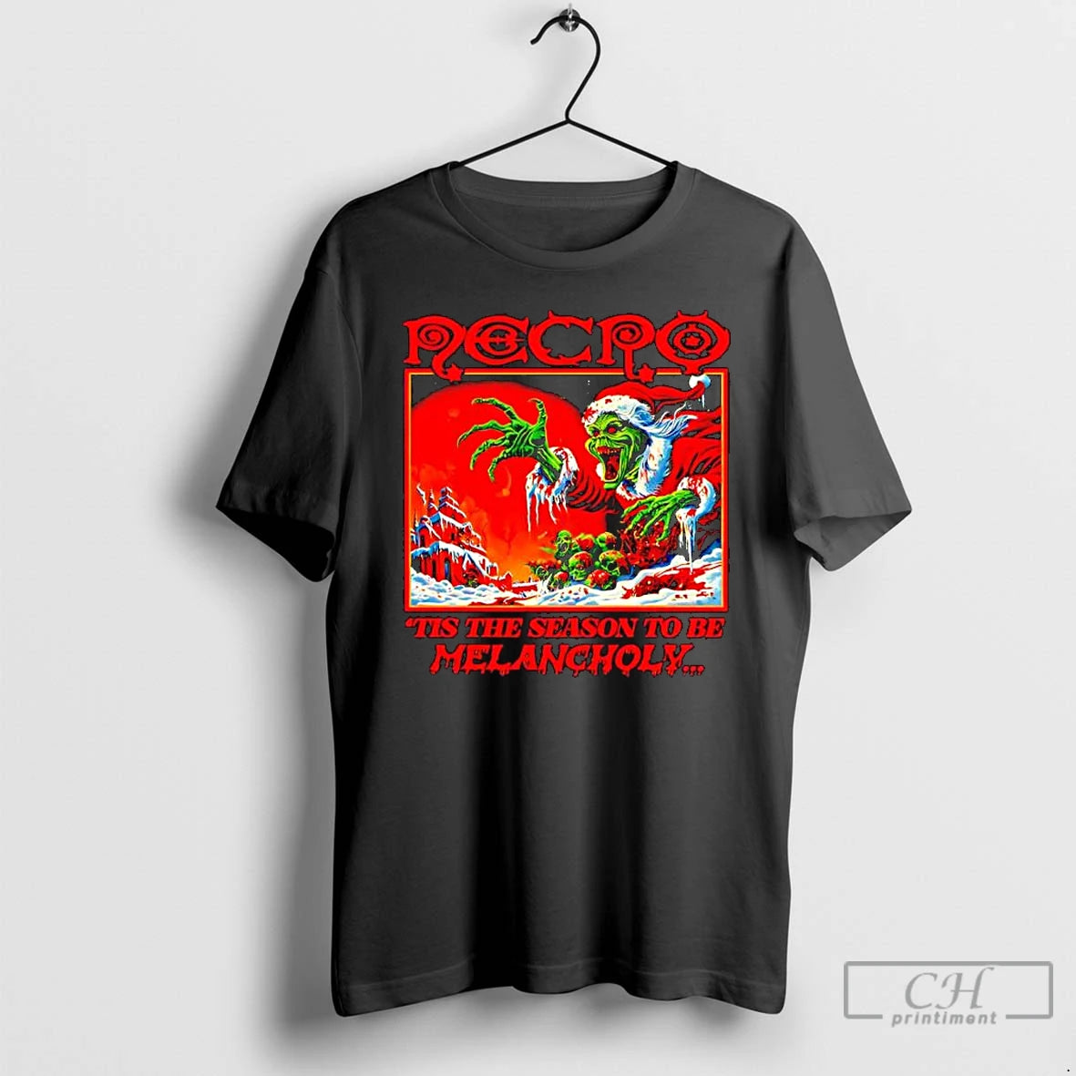 Classic Grinch Necro Tis The Season To Be Melancholy T-Shirts, Hoodie, Sweatshirt | PrintMintTees.com