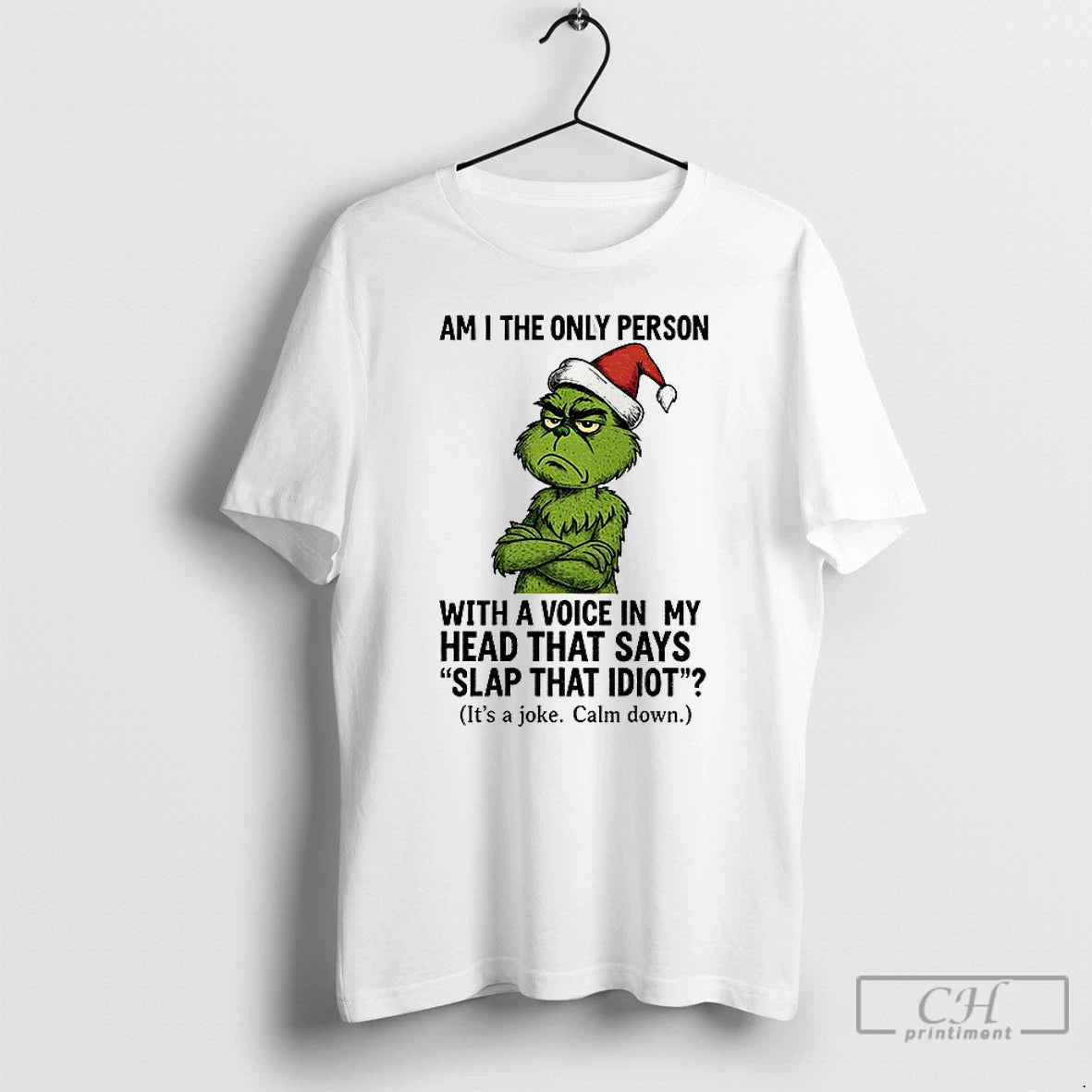 Classic Grinch Santa Am I The Only Person With A Voice In My Head That T-Shirts, Hoodie, Sweatshirt | PrintMintTees.com