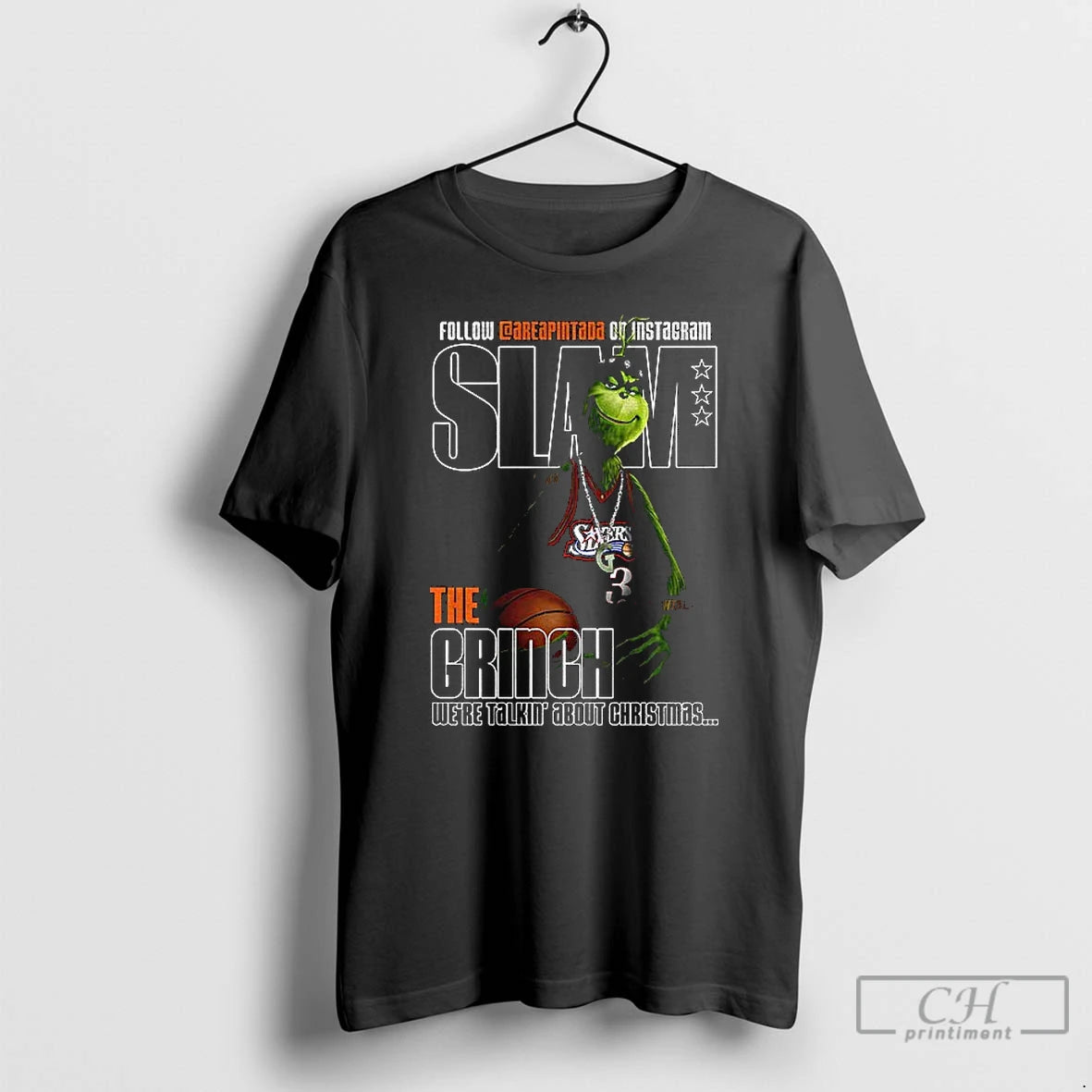 Classic Grinch X Allen Iverson Philadelphia 76ers Basketball Slam The Grinch Were Talkin About Christmas T-Shirts,...
