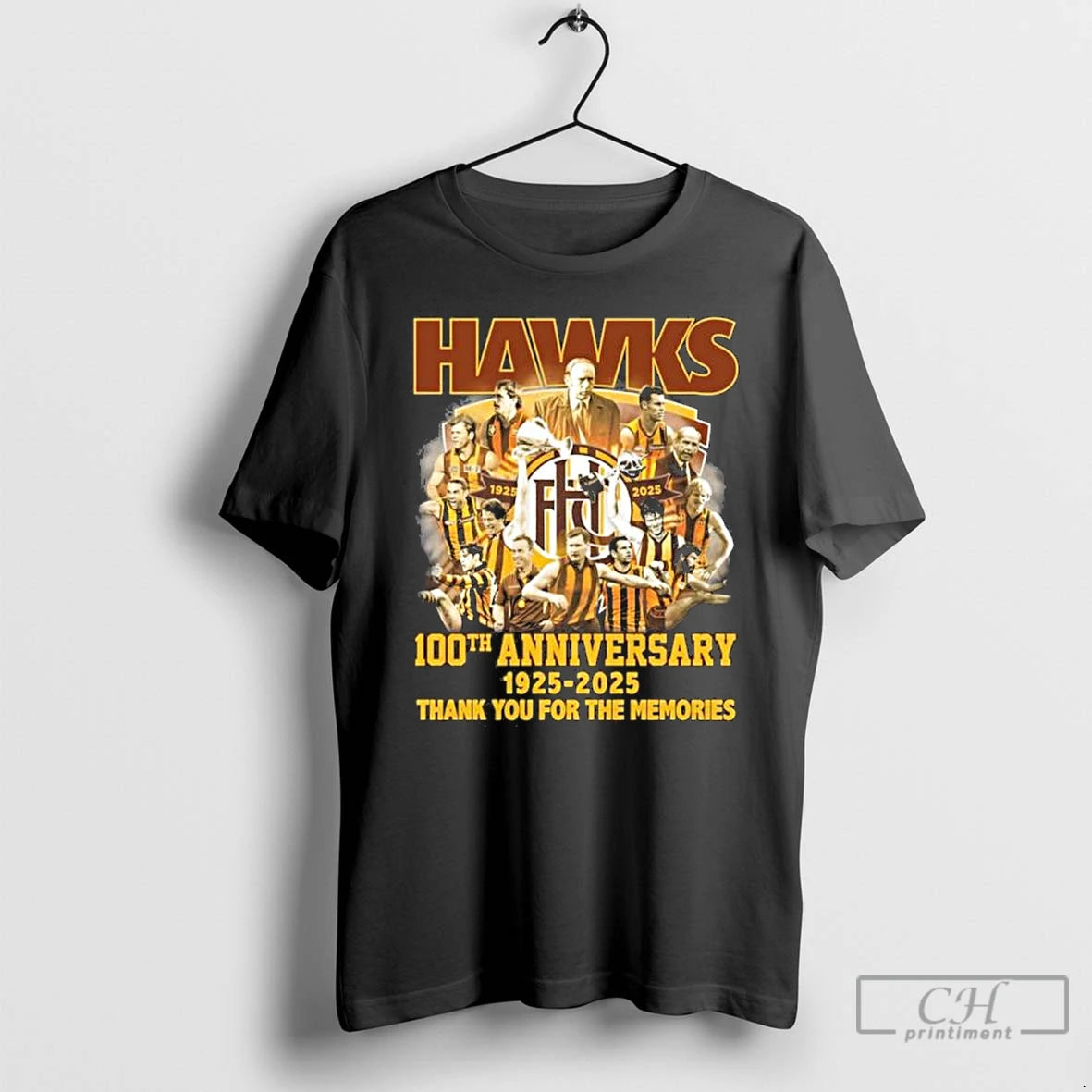 Classic Hawthorn Hawks 100th Anniversary 1925 2025 Thank You For The Memories T Shirts
