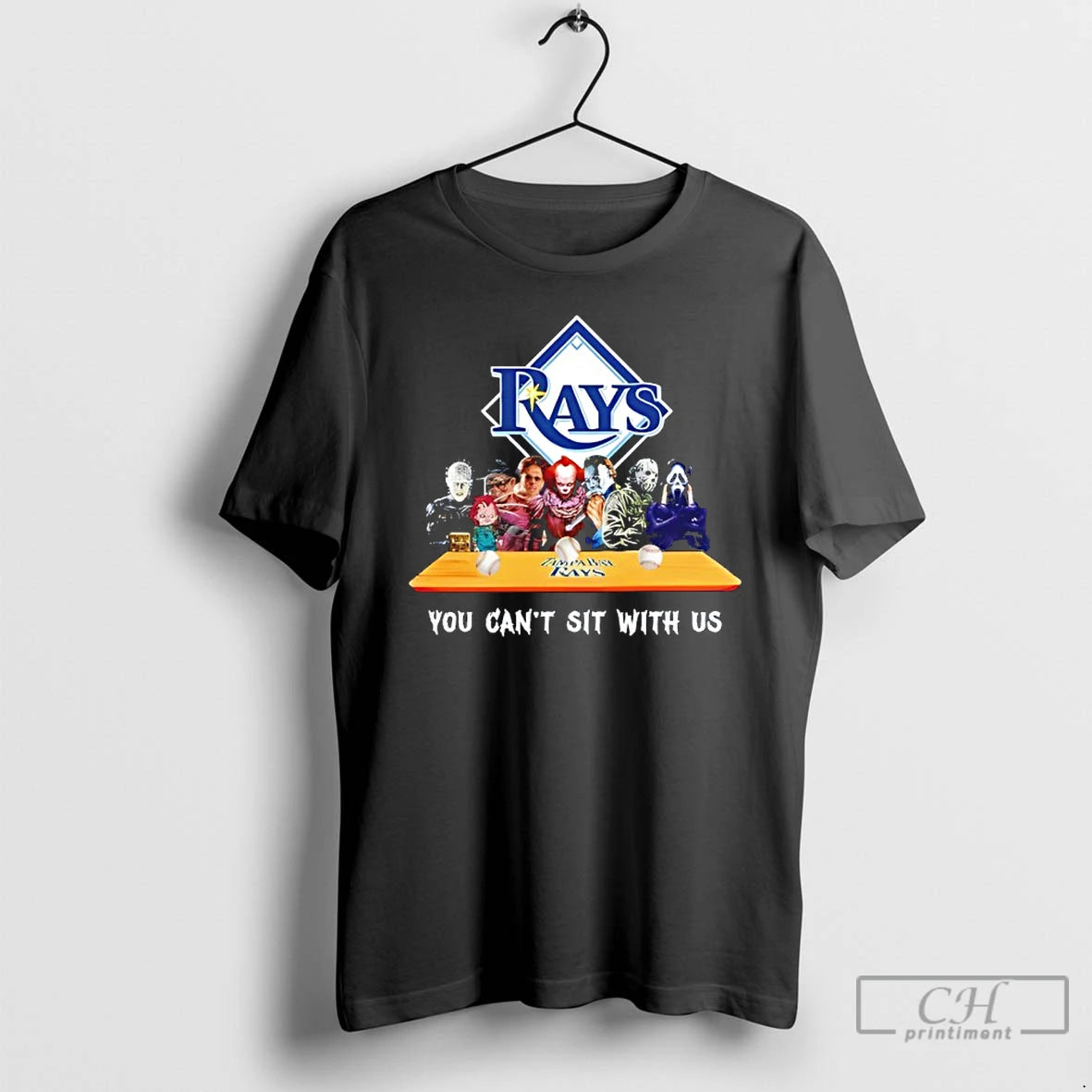 Classic Horror Movie Characters You Cant Sit With Us Tampa Bay Rays Halloween T Shirts