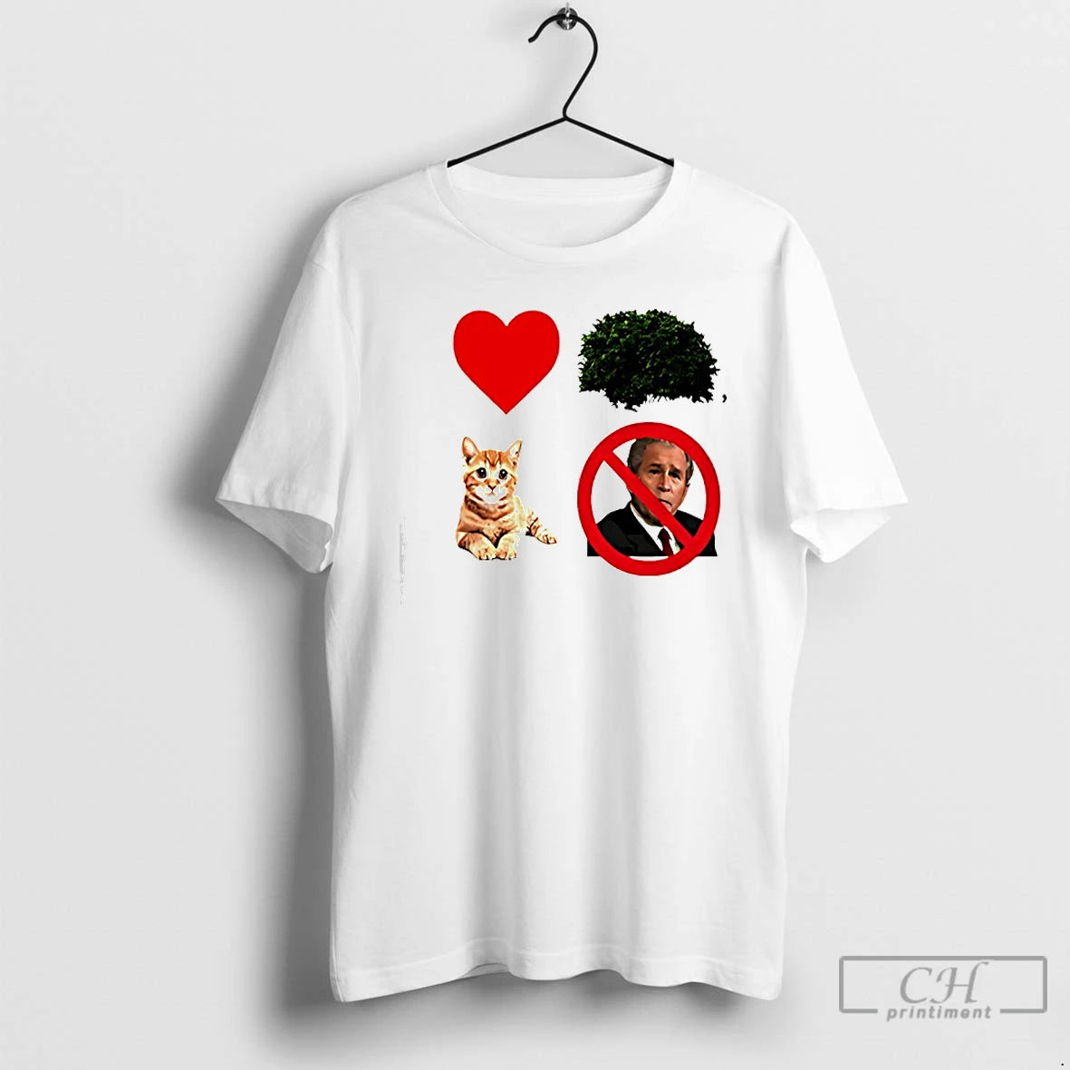 Classic I Heart Cat Not George W Bush T-Shirts, Hoodie, Sweatshirt | PrintMintTees.com