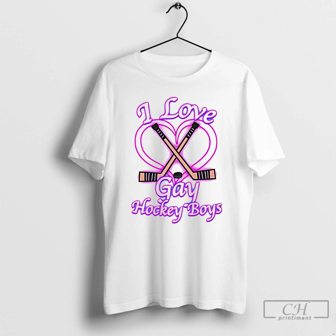 Classic I Love Gay Hockey Boys Heart T-Shirts, Hoodie, Sweatshirt | PrintMintTees.com