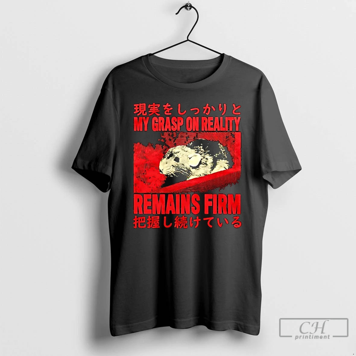 Classic Japanese Rat My Grasp On Reality Remains Firm T-Shirts, Hoodie, Sweatshirt | PrintMintTees.com