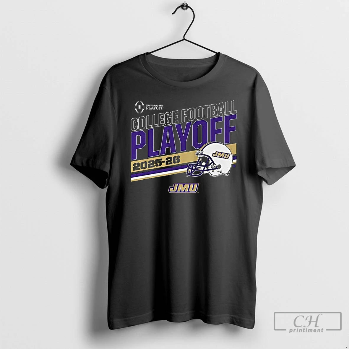 Classic Jmu Football 2025 Cfp Stripe T-Shirts, Hoodie, Sweatshirt | PrintMintTees.com