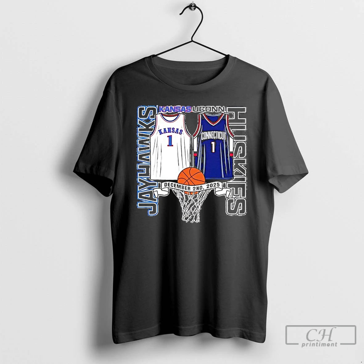 Classic Kansas Jayhawks Basketball Vs Uconn Huskies December 2nd 2025 T-Shirts, Hoodie, Sweatshirt | PrintMintTees.com