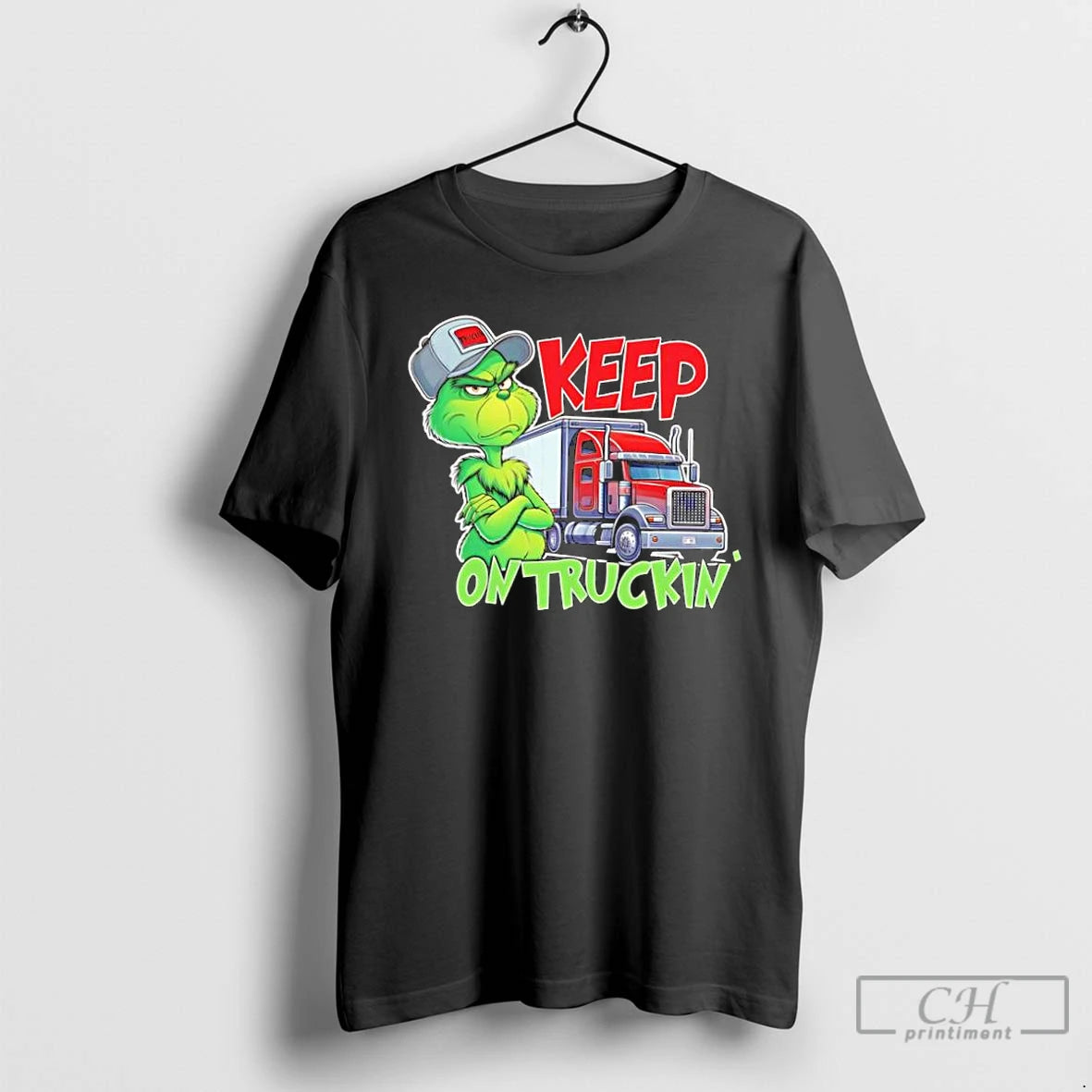 Classic Keep On Truckin Christmas Grinch Truck Driver T-Shirts, Hoodie, Sweatshirt | PrintMintTees.com