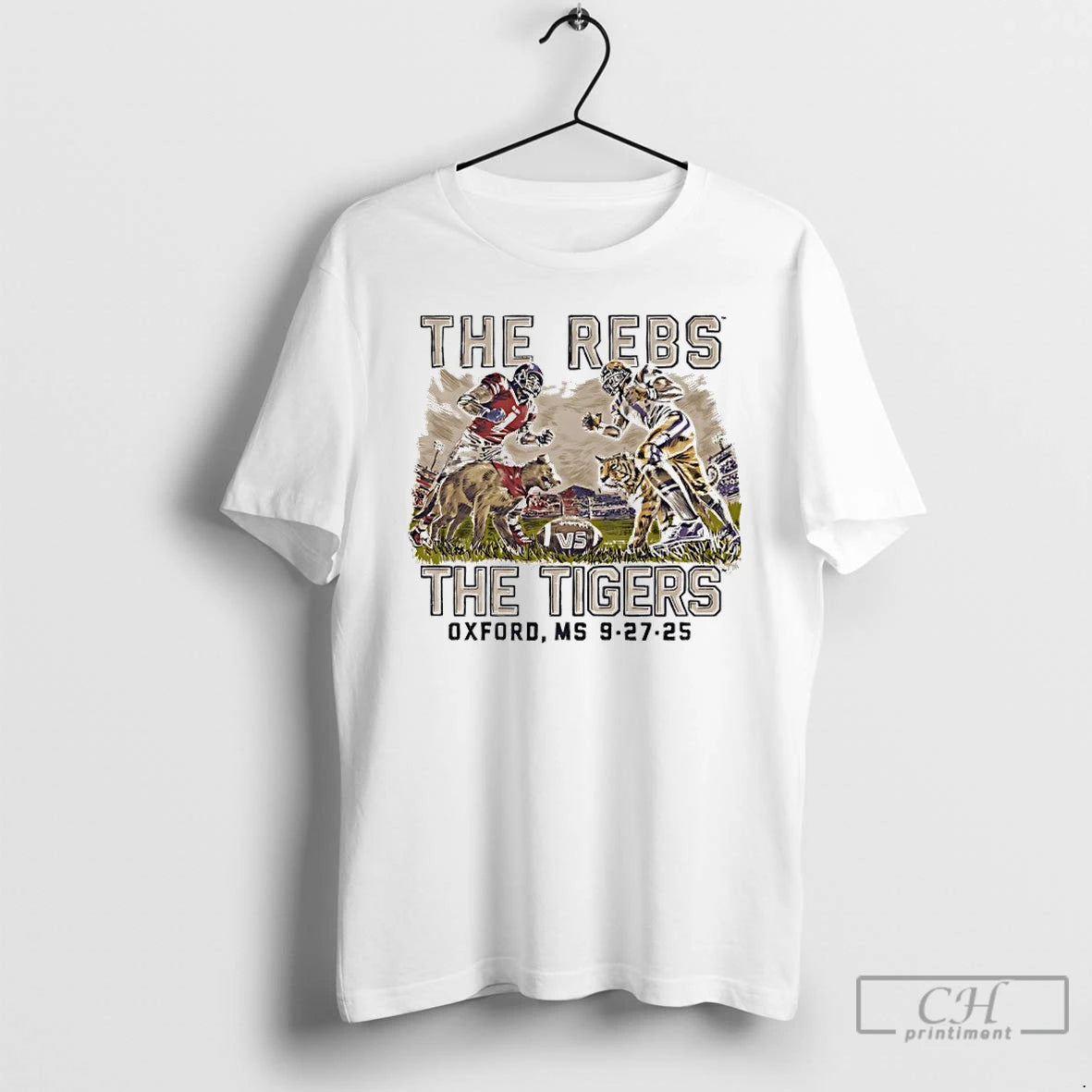 Classic Lsu Vs Ole Miss Game Day 2025 The Rebs The Tigers Mascot T Shirts Hoodie, Sweatshirt | PrintMintTees.com