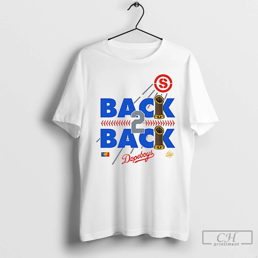 Classic Los Angeles Dodgers Back 2 Back Champions 2 Trophy T-Shirts, Hoodie, Sweatshirt | PrintMintTees.com
