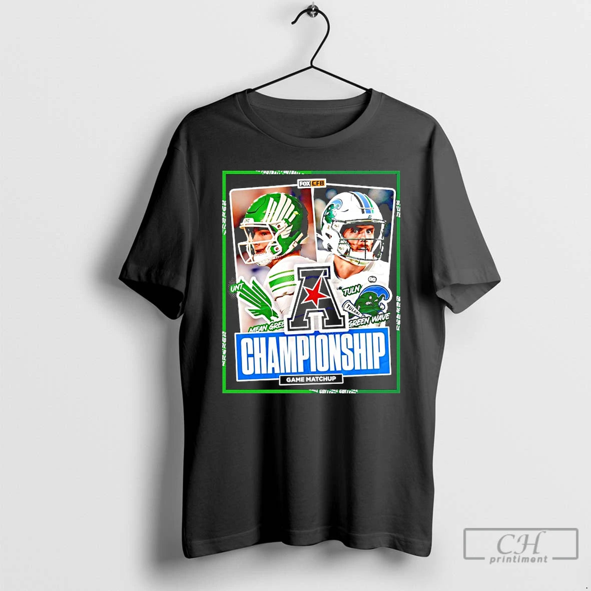 Classic Mean Green Vs Green Wave 2025 American Conference Champions T-Shirts, Hoodie, Sweatshirt | PrintMintTees.com