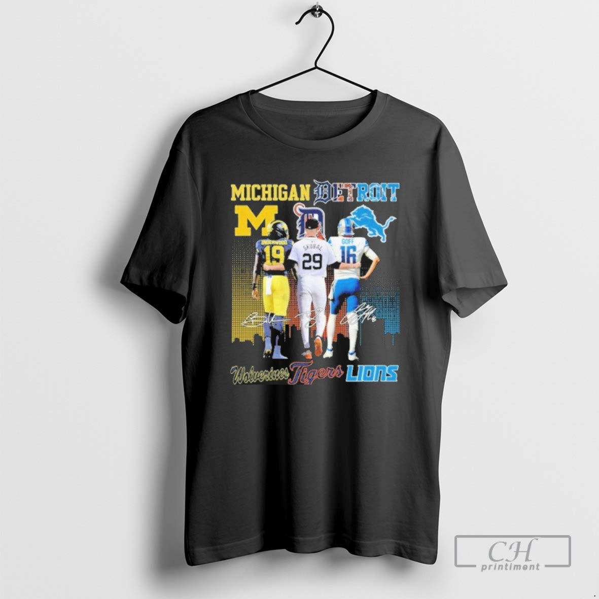 Classic Michigan Detroit Underwood Skubal And Goff Signature T Shirts