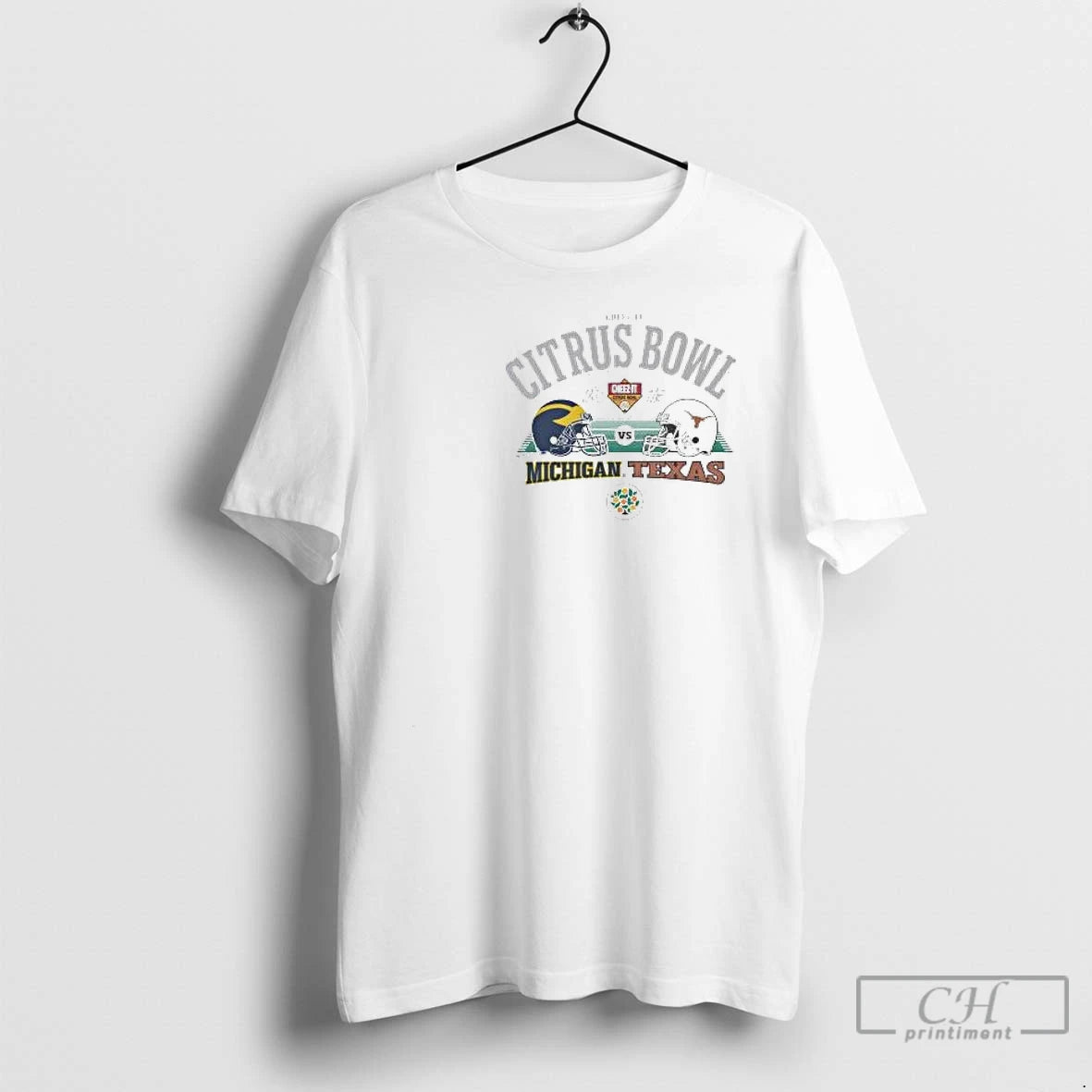 Classic Michigan Wolverines Vs Texas Longhorns 2025 Cheez It Citrus Bowl Head To Head Circle T-Shirts, Hoodie, Sweatshirt