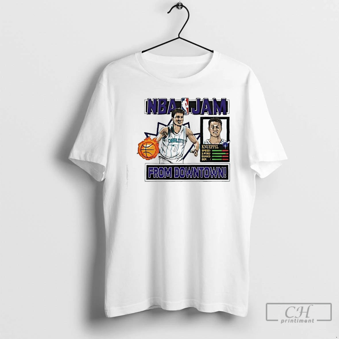 Classic Nba Jam Charlotte Hornets Kon Knueppel From Downtown T-Shirts, Hoodie, Sweatshirt | PrintMintTees.com
