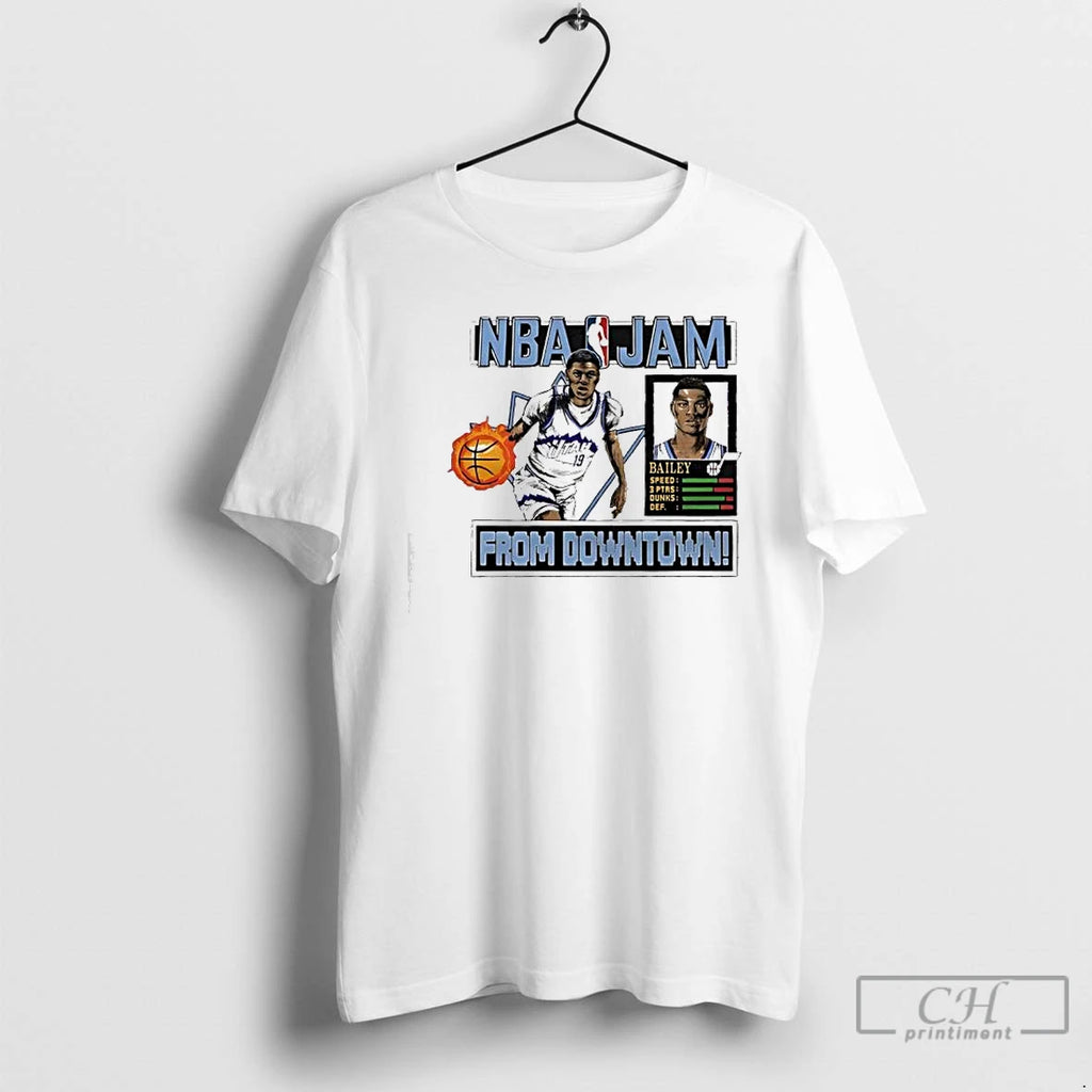 Classic Nba Jam Utah Jazz Ace Bailey From Downtown T-Shirts, Hoodie, Sweatshirt | PrintMintTees.com