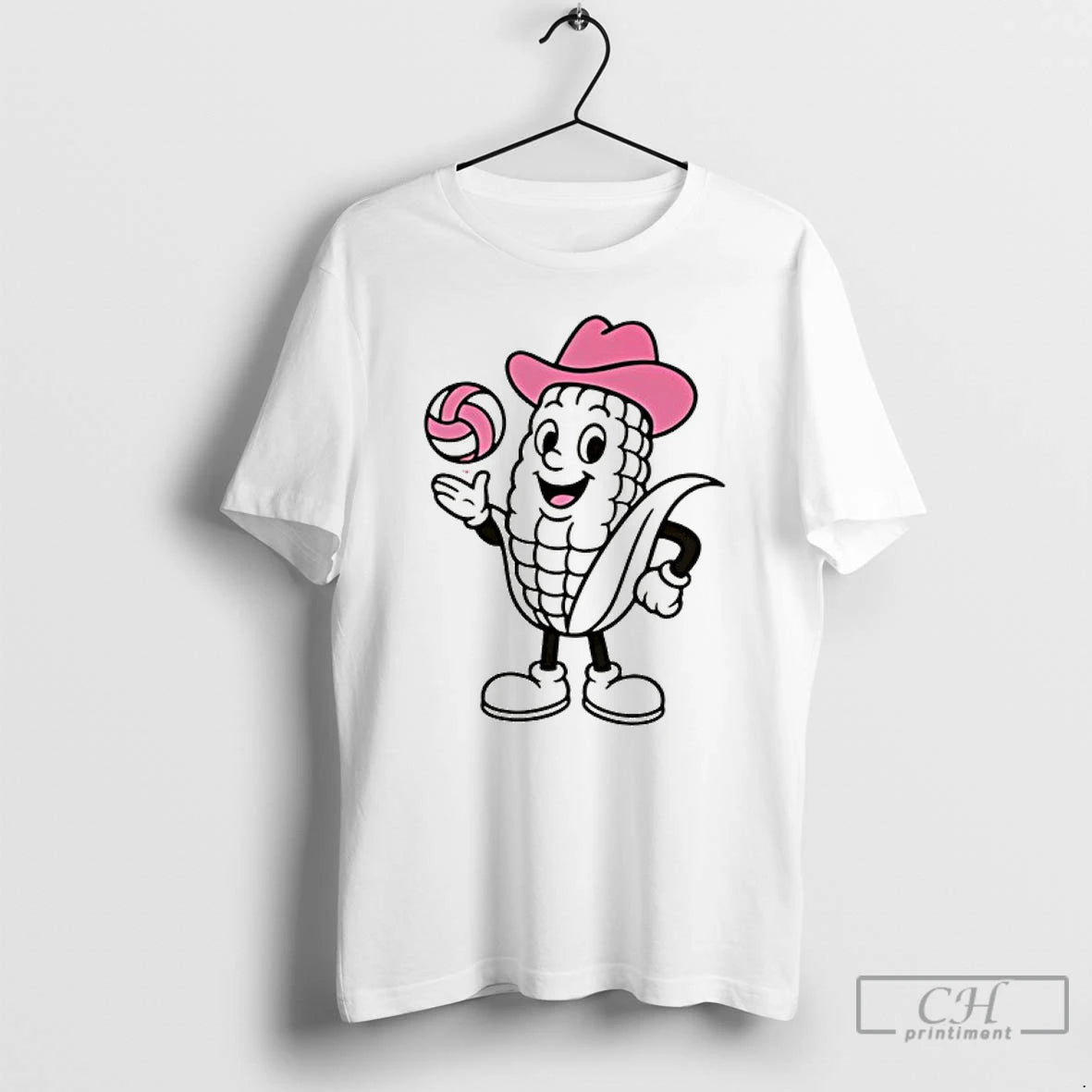 Classic Nebraska Huskers Pink Volleyball Mascot T Shirts