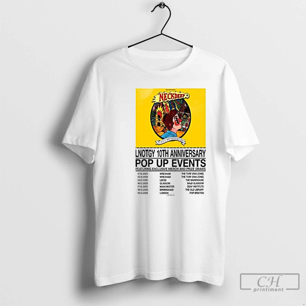 Classic Neck Deep December Tour 2025 Circle White T-Shirts, Hoodie, Sweatshirt | PrintMintTees.com