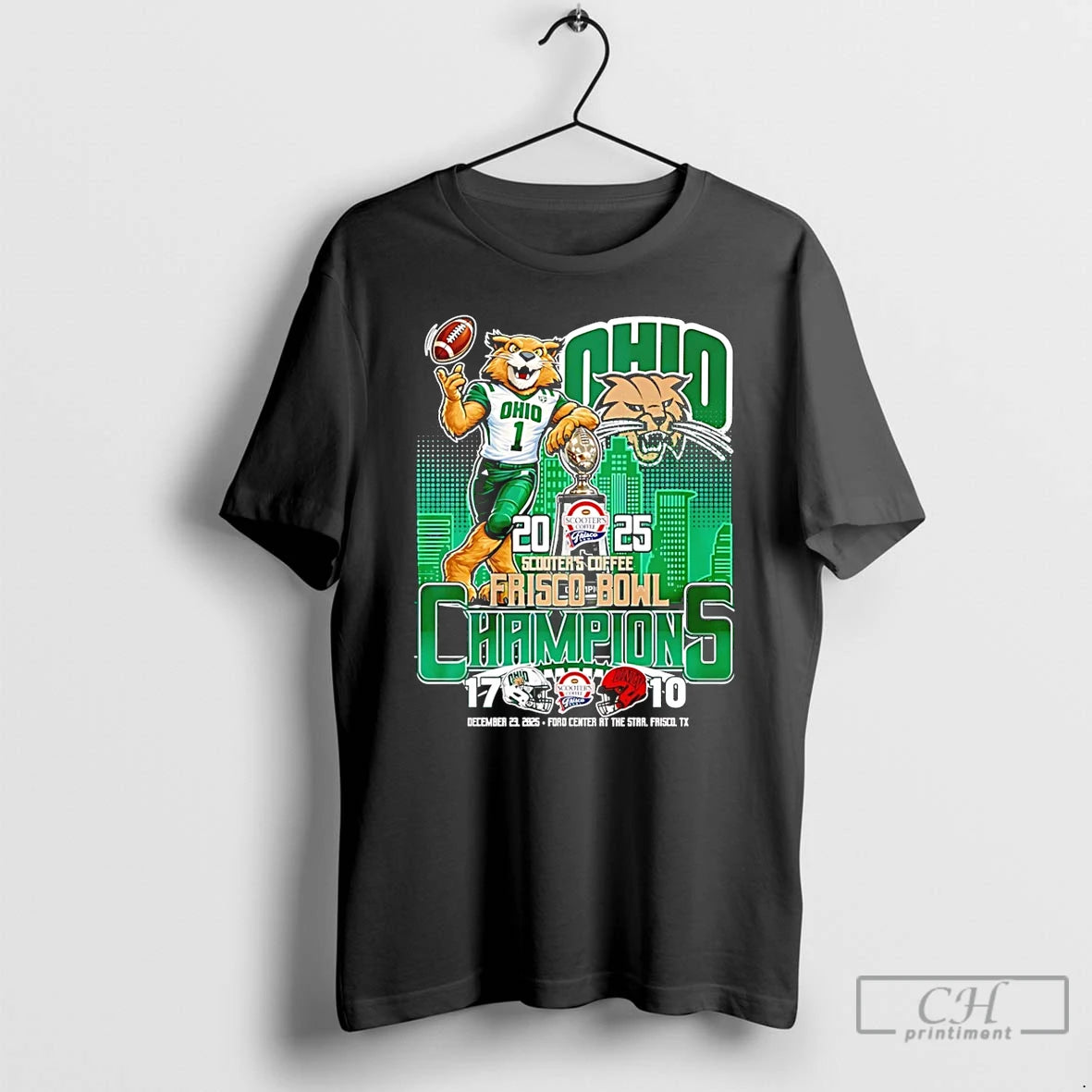 Classic Ohio Bobcats 2025 Scooters Coffee Frisco Bowl Champions City Skyline T-Shirts, Hoodie, Sweatshirt | PrintMintTees.com