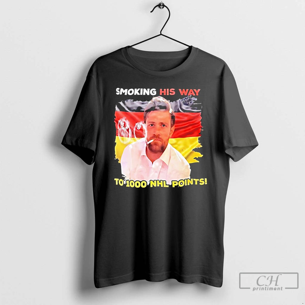 Classic Oilers Leon Draisaitl Smoking His Way To 1000 Nhl Points T-Shirts, Hoodie, Sweatshirt | PrintMintTees.com