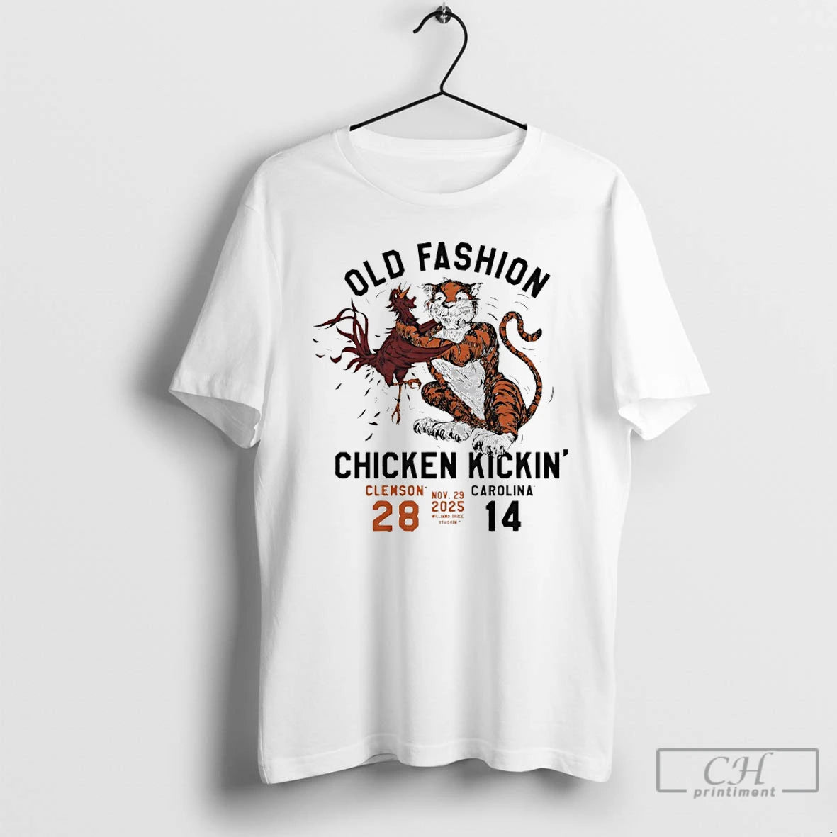 Classic Old Fashion Chicken Kickin Clemsom 28 14 Carolina 2025 Football T-Shirts, Hoodie, Sweatshirt | PrintMintTees.com
