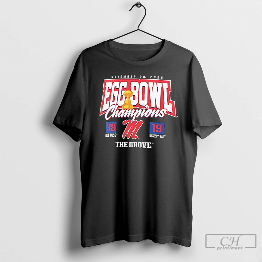 Classic Ole Miss Beat Mississippi State 38 19 Win 2025 Egg Bowl Champions T Shirts Hoodie, Sweatshirt | PrintMintTees.com