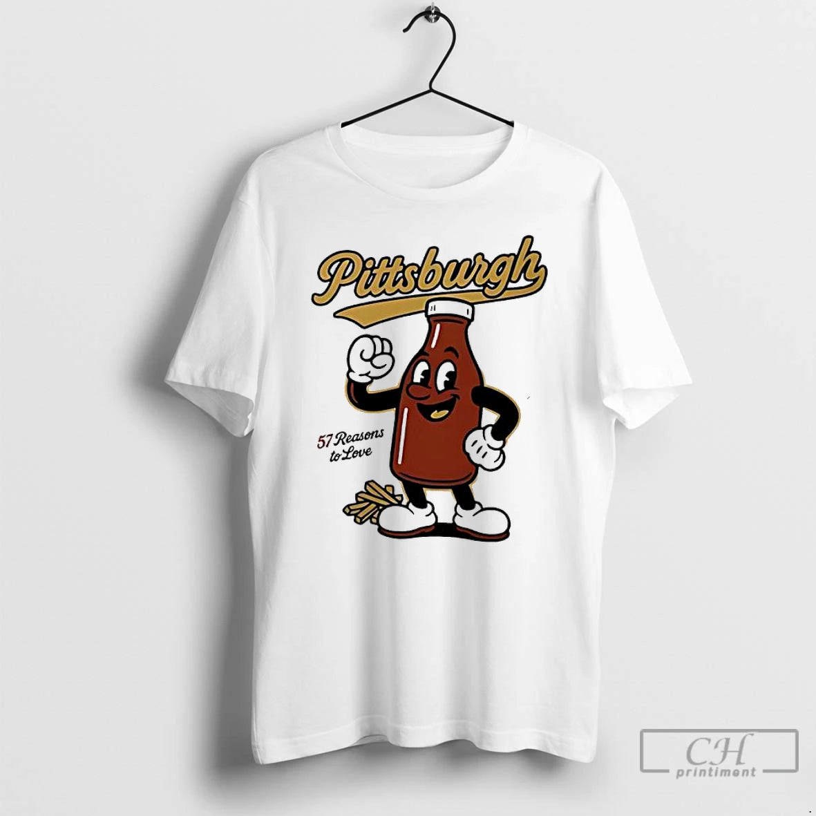 Classic Pittsburgh 57 Ketchup Bottle Mascot Funny T-Shirts, Hoodie, Sweatshirt | PrintMintTees.com