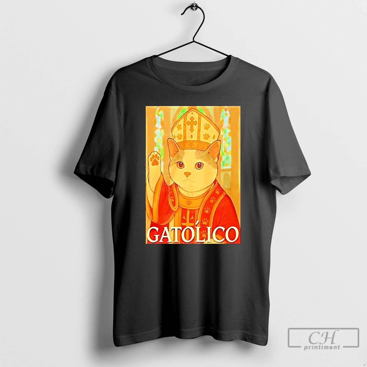 Classic Pope Cat Gatolico Funny T-Shirts, Hoodie, Sweatshirt | PrintMintTees.com