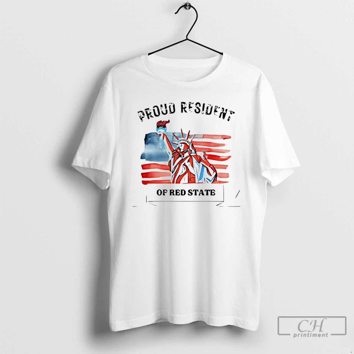 Classic Proud Resident Of Red State Statue Of Liberty T-Shirts, Hoodie, Sweatshirt | PrintMintTees.com