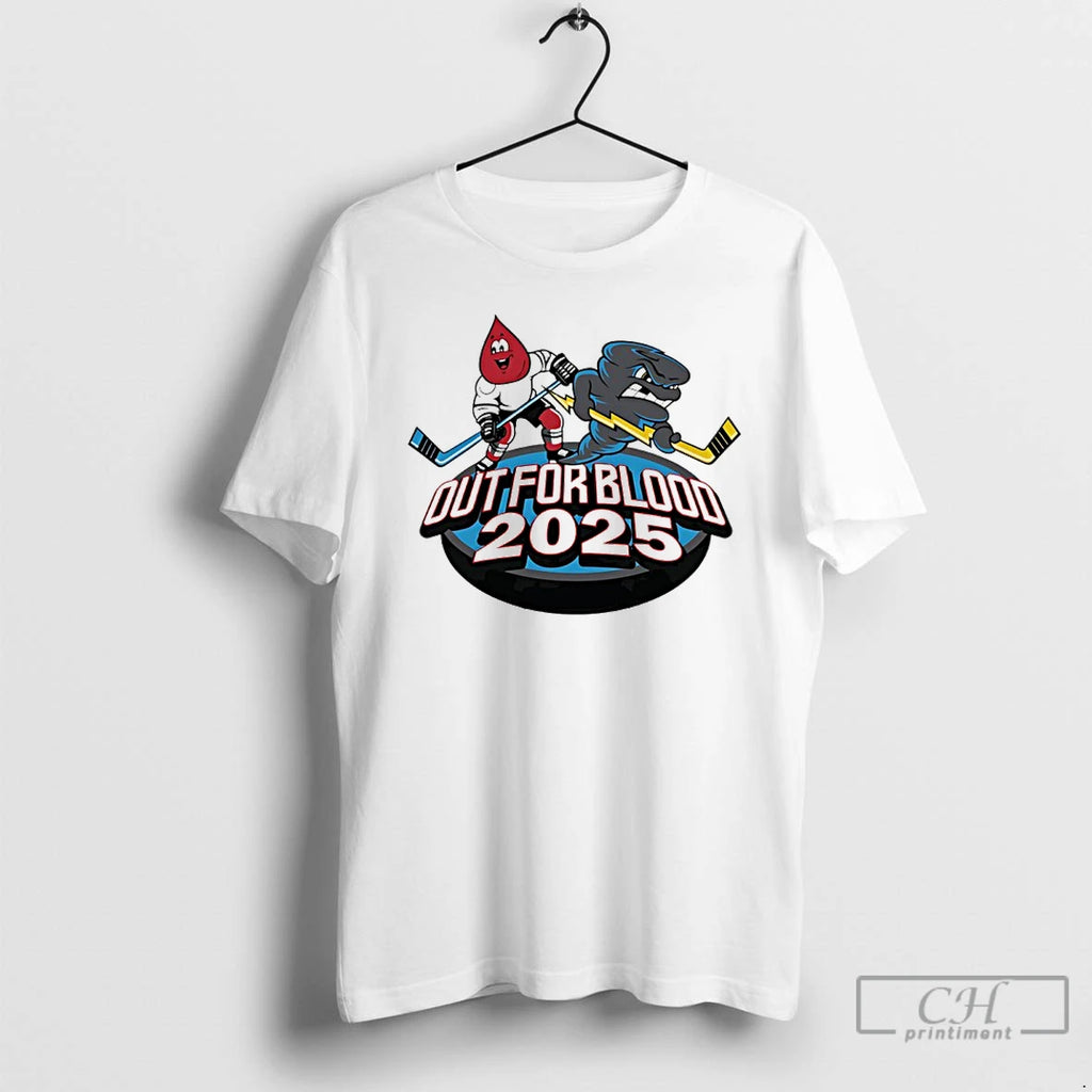 Classic Quad City Storm Hockey Out For Blood 2025 Mascot T-Shirts, Hoodie, Sweatshirt | PrintMintTees.com