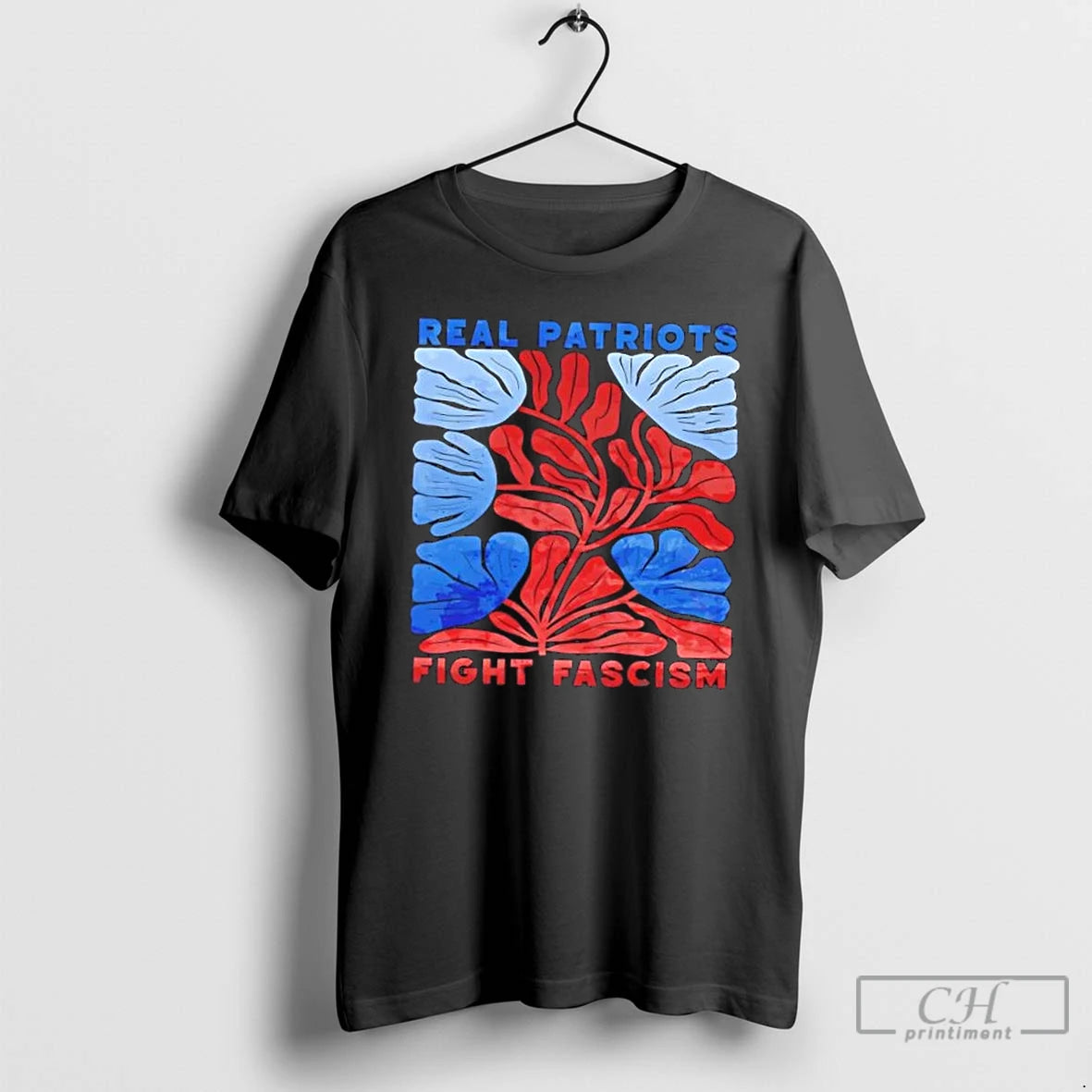Classic Real Patriots Fight Fascism Floral T-Shirts, Hoodie, Sweatshirt | PrintMintTees.com