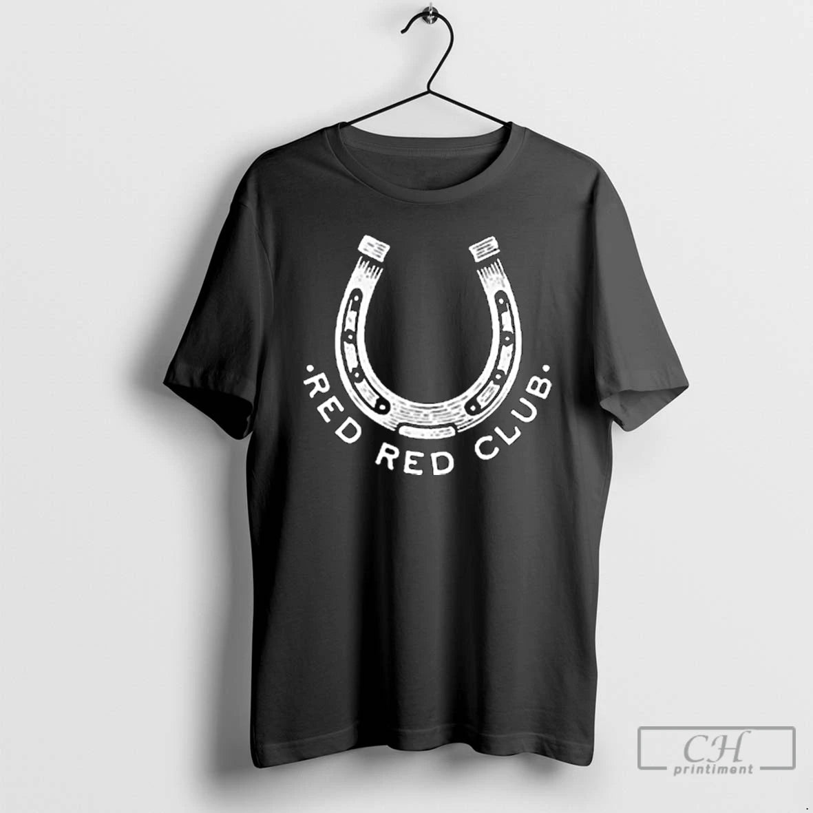 Classic Red Rum Club Horseshoe Long Sleve T Shirts