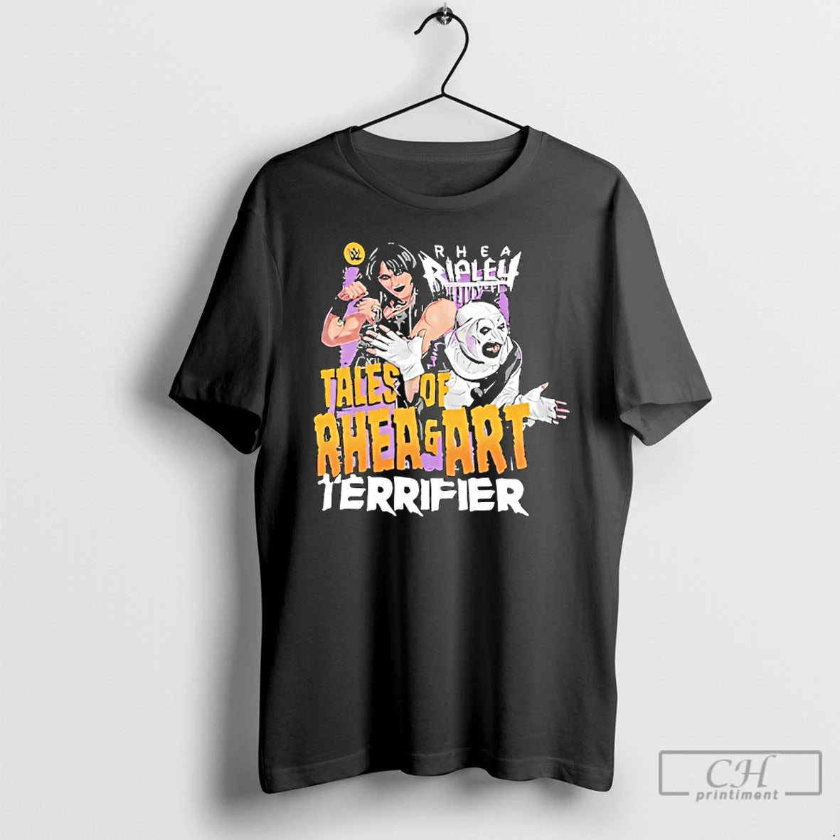 Classic Rhea Ripley Tales Of Rhea And Art Terrifier T-Shirts, Hoodie, Sweatshirt | PrintMintTees.com