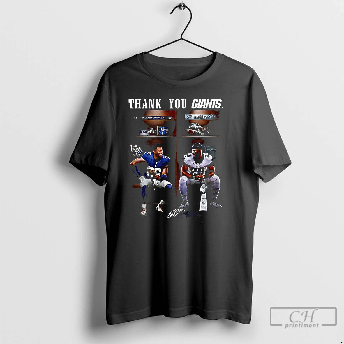 Classic Saquon Barkley And Odell Beckham Jr Thank You New York Giants Signature T Shirts