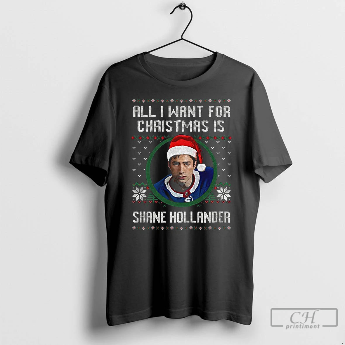Classic Shane Hollander All I Want For Christmas Is Merry Xmas T-Shirts, Hoodie, Sweatshirt | PrintMintTees.com