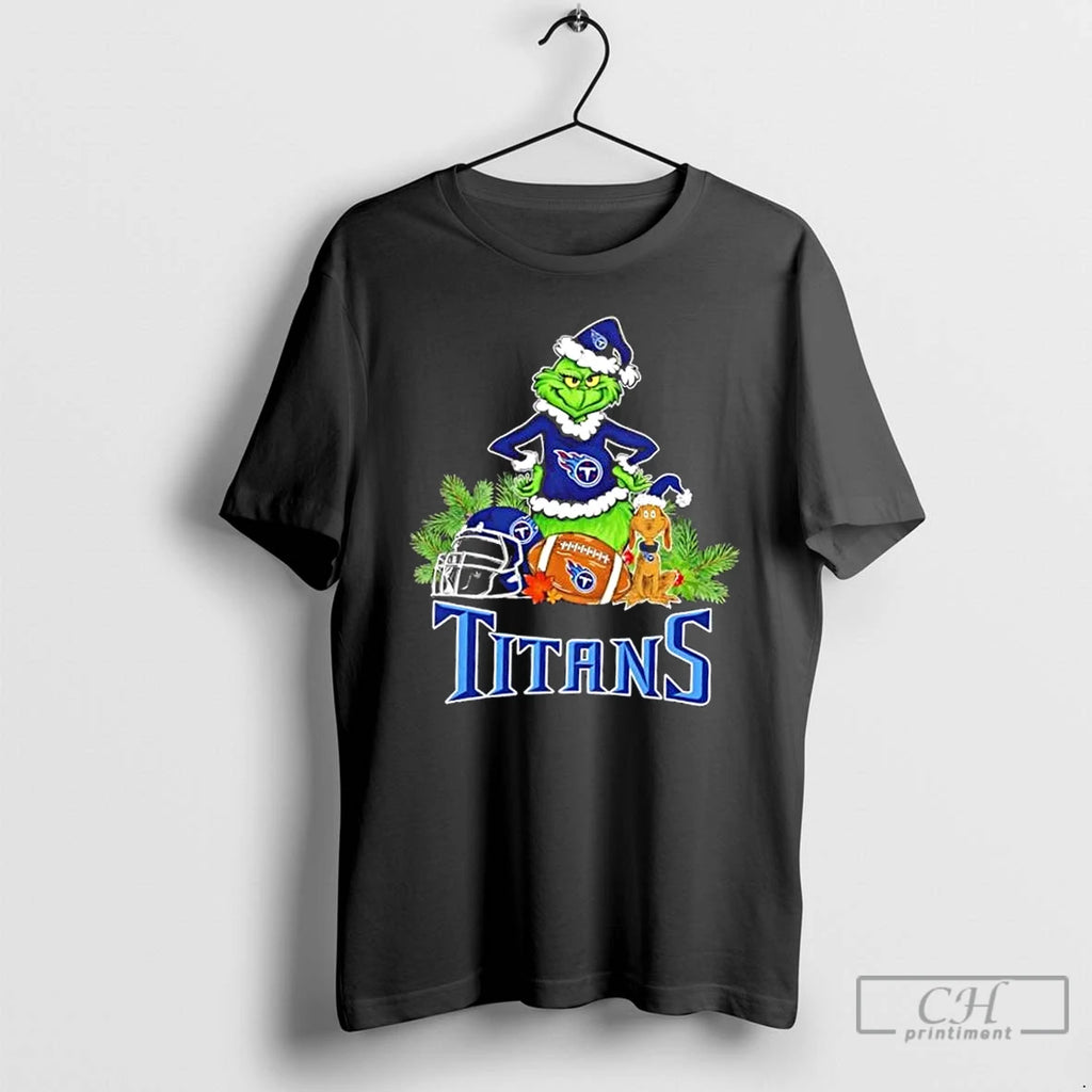 Classic Tennessee Titans Football X Grinch And Max Dog Merry Christmas T-Shirts, Hoodie, Sweatshirt | PrintMintTees.com
