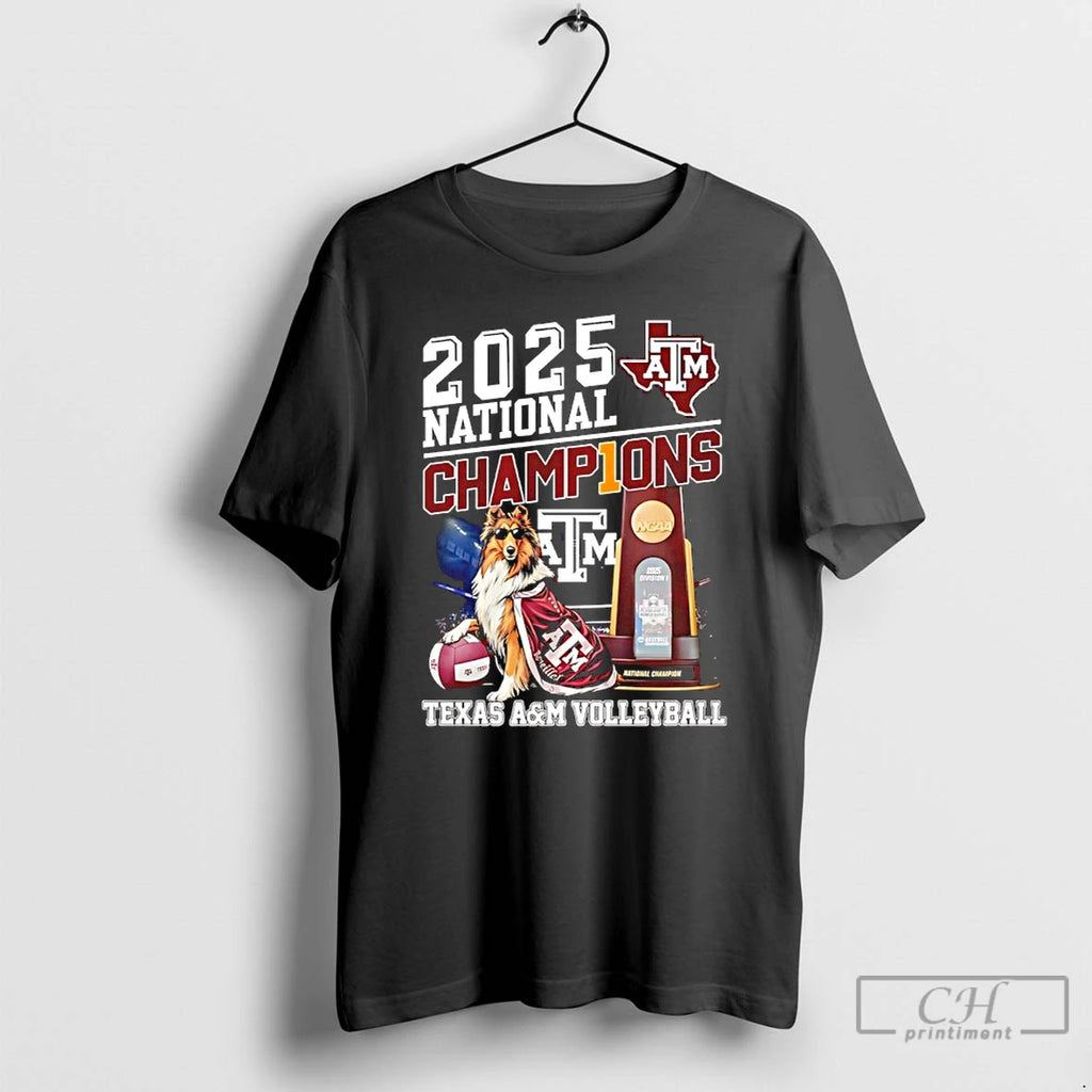 Classic Texas Am Aggies Volleyball National Champions 2025 Mascot T-Shirts, Hoodie, Sweatshirt | PrintMintTees.com