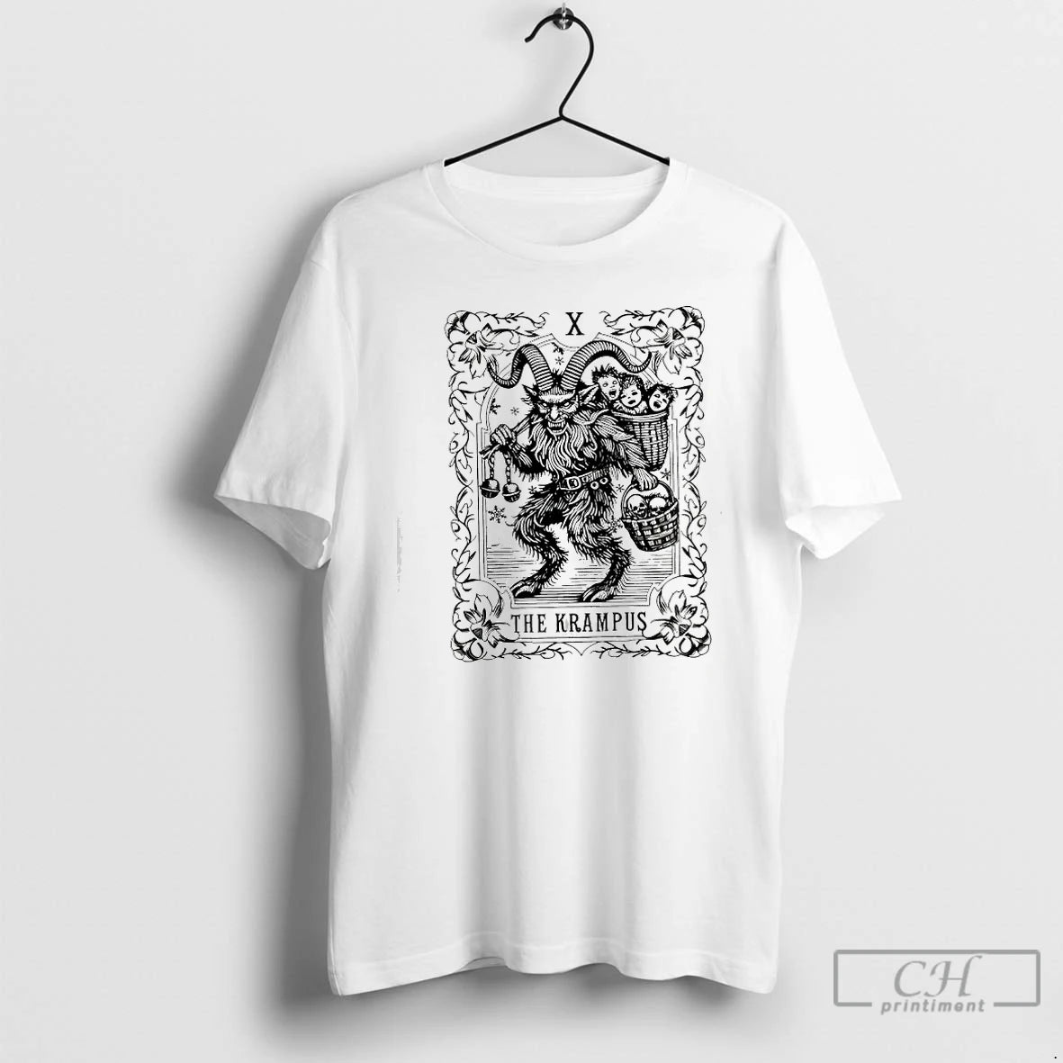 Classic The Krampus Tarot Card Goth Christmas T-Shirts, Hoodie, Sweatshirt | PrintMintTees.com