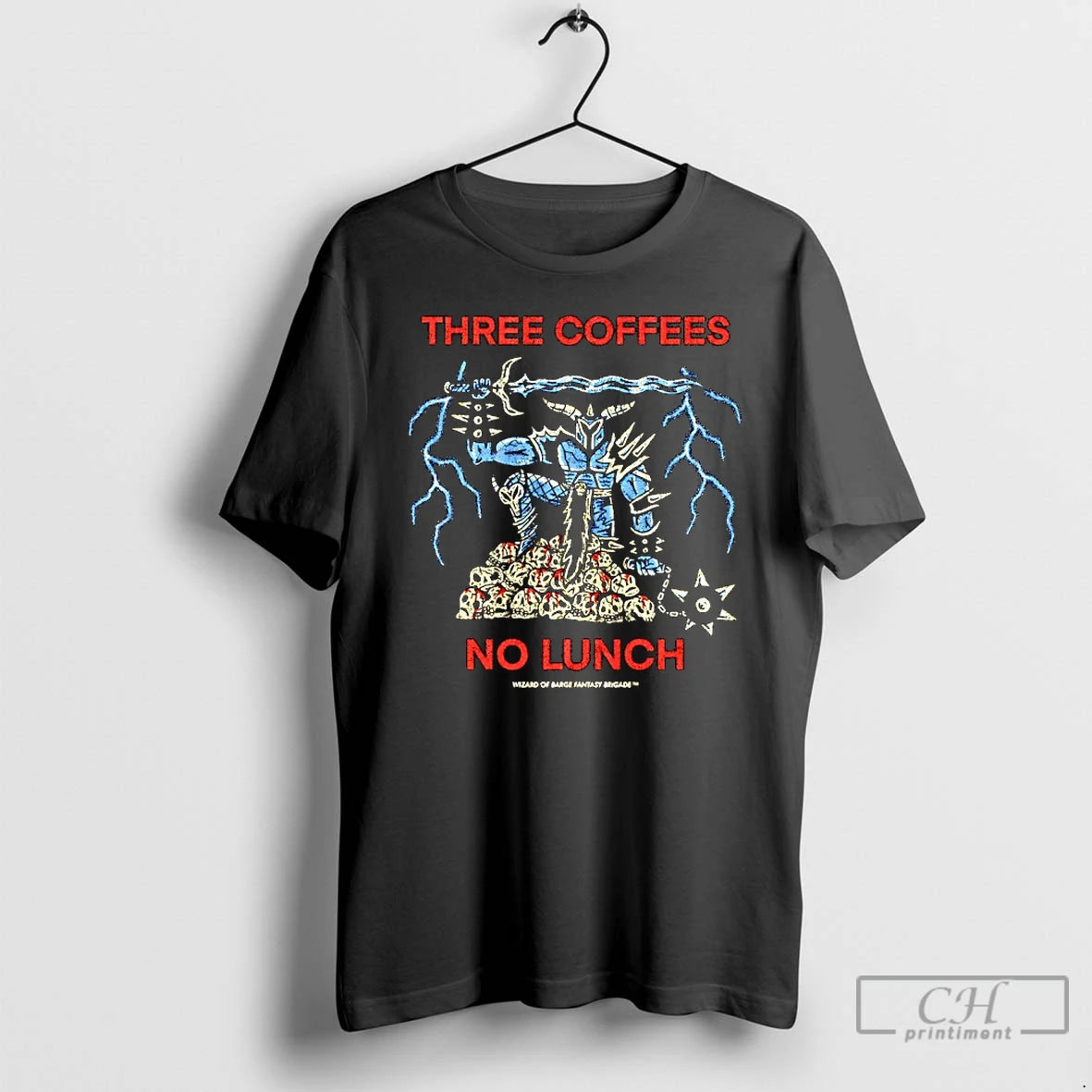 Classic Three Coffees No Lunch Wizard Og Barge Fantasy Brigade Graphic T-Shirts, Hoodie, Sweatshirt | PrintMintTees.com