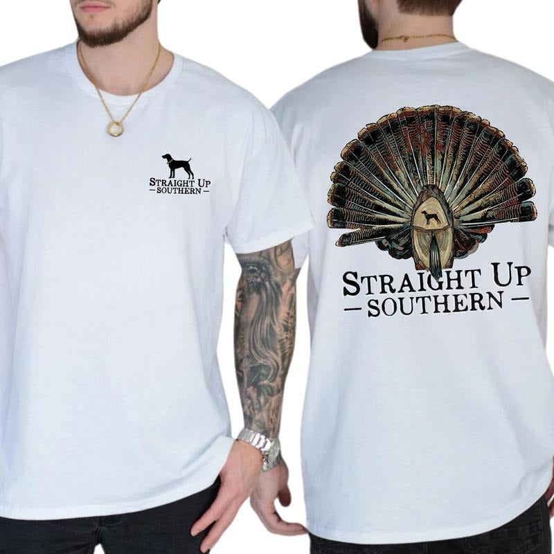 Classic Turkey Mount Southern Hunting Culture 2 Sided Straight Up Southern Casual Menswear Soft Cotton Short Sleeve Top T-Shirts, Hoodie, Sweatshirt