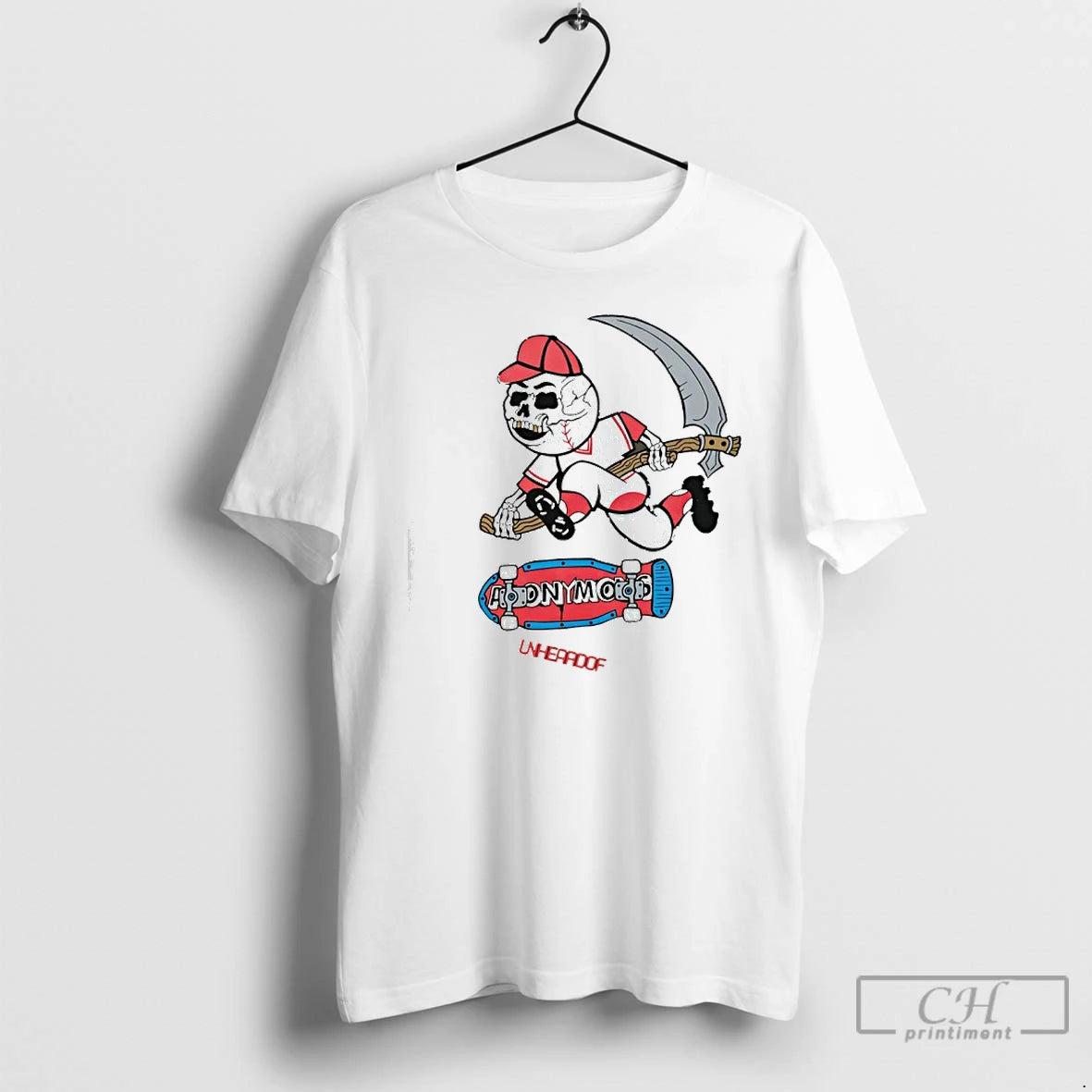 Classic Unheardof Reaper Skater Baseball Graphic T-Shirts, Hoodie, Sweatshirt | PrintMintTees.com