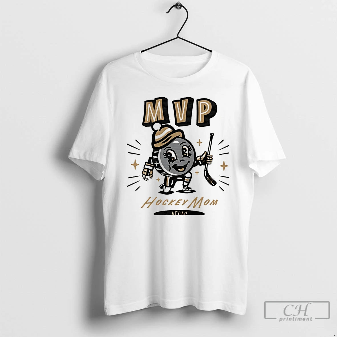Classic Vegas Hockey Mom Mvp 2025 Cartoon Christmas T-Shirts, Hoodie, Sweatshirt | PrintMintTees.com