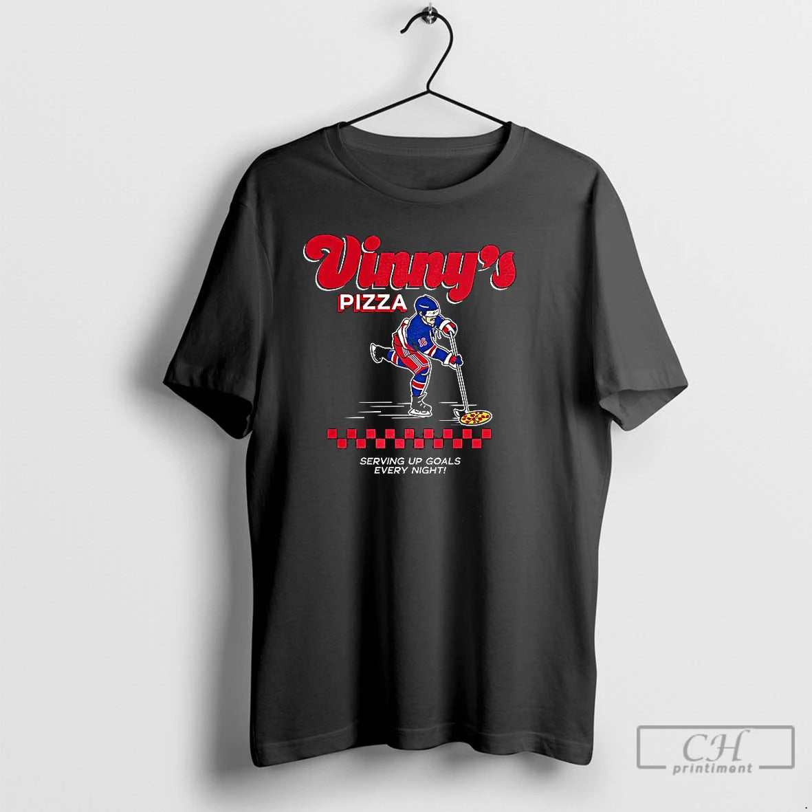Classic Vincent Trocheck New York Rangers Vinnys Pizza Serving Up Goals Every Night T Shirts Hoodie, Sweatshirt