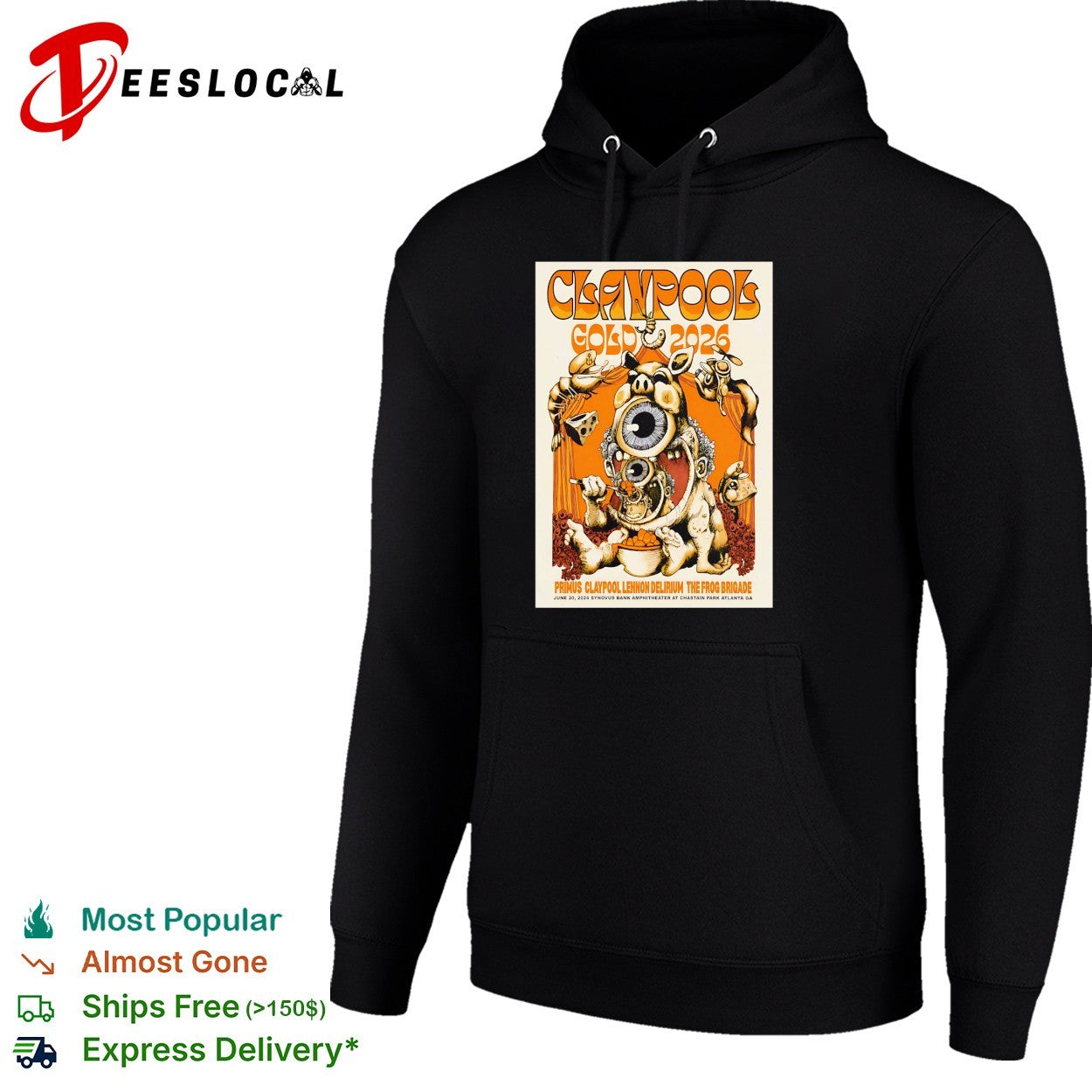 Claypool Gold 2026 Primus Lennon Delirium Atlanta poster shirt