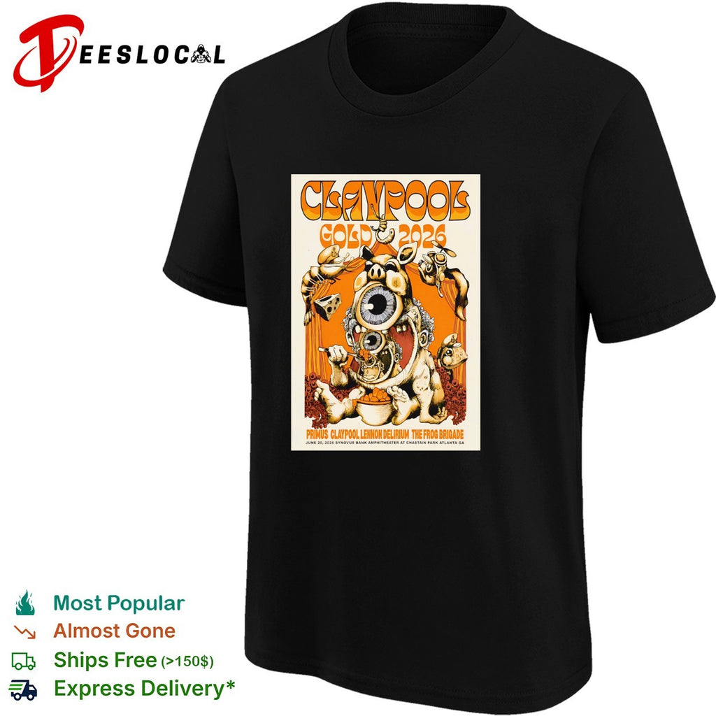 Claypool Gold 2026 Primus Lennon Delirium Atlanta poster shirt