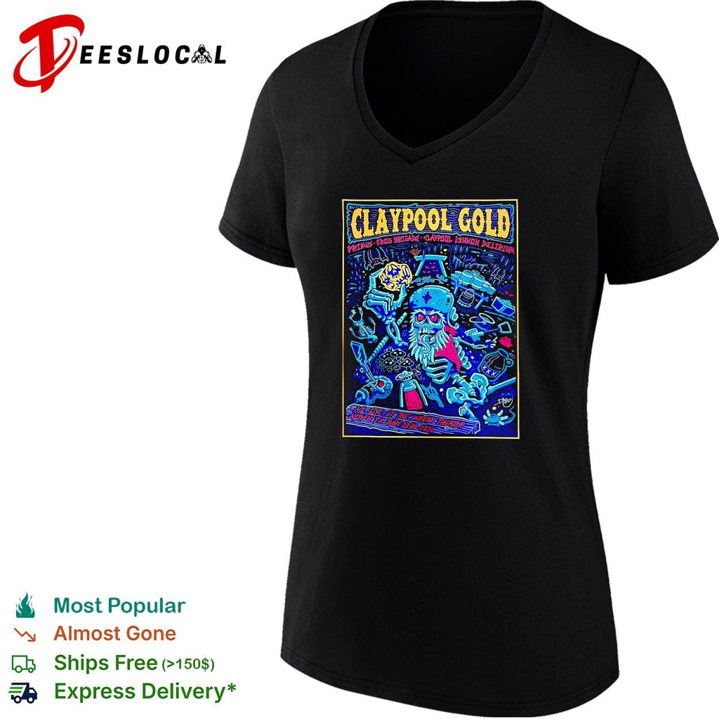 Claypool Gold Primus Claypool Lennon Delirium And Frog Brigade Austin Texas 2026 Show shirt