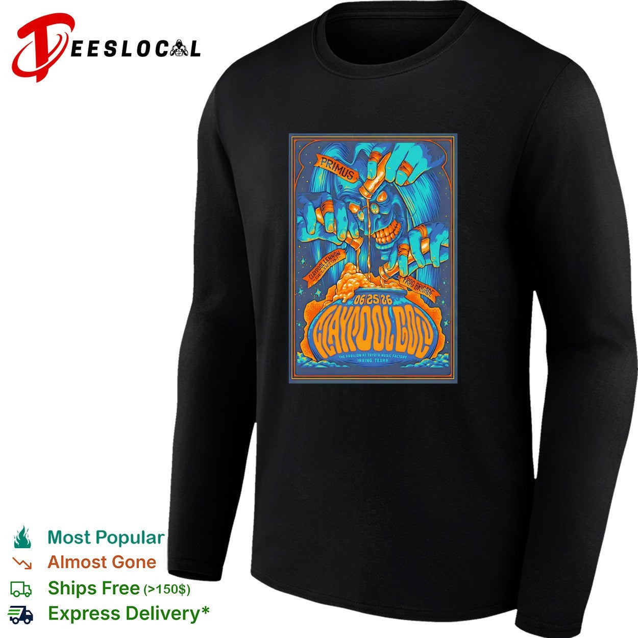 Claypool Lennon Delirium Frog Brigade Irving concert poster shirt